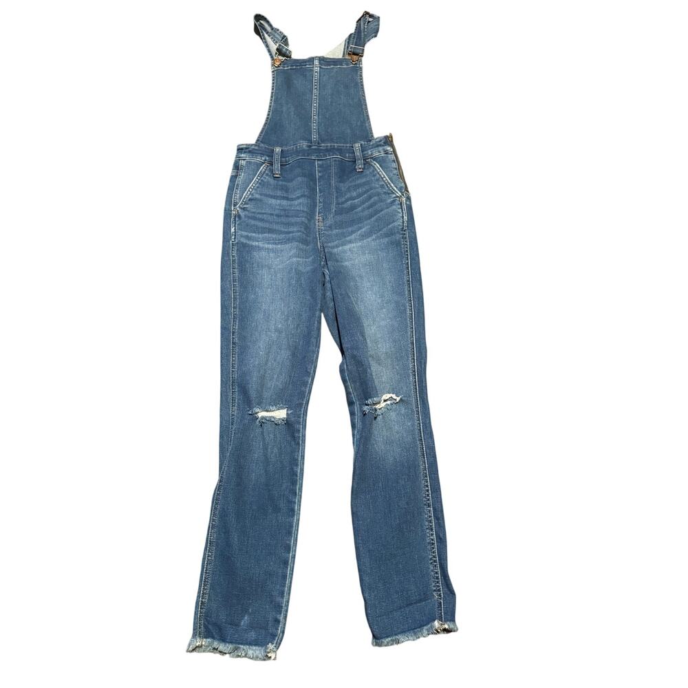 Madewell Roadtripper Overalls, Distressed Raw Hem Stretch, Women's Small - Picture 2 of 11